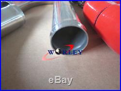 2.25 57mm UNIVERSAL ALLOY ALUMINIUM TURBO INTERCOOLER PIPING PIPE KITS+RED HOSE