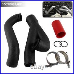 2 Aluminum Turbo Outlet Charge Pipe Kit For 2007-2013 BMW N54 335i 335xi 3.0L