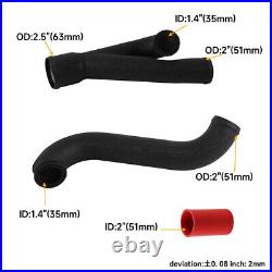 2 Aluminum Turbo Outlet Charge Pipe Kit For 2007-2013 BMW N54 335i 335xi 3.0L