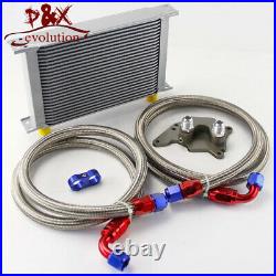 AN10 25 Row Engine Oil Cooler Kit For BMW Mini Cooper S R56 Turbo 06-12 Silver