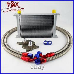 AN10 25 Row Engine Oil Cooler Kit For BMW Mini Cooper S R56 Turbo 06-12 Silver