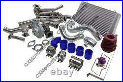 CXRacing Top Mount GT35 Turbo Kit For 92-98 BMW E36 6 Cyl Manifold Intercooler