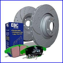 EBC Front Turbo Groove Discs and Greenstuff Pads Kit Suit BMW F30 316i 316d 318d