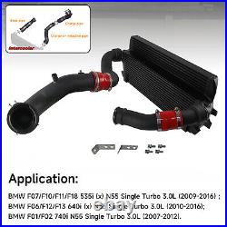 For BMW F10 FX 535i 640i 740i N55 Intercooler with Charge Pipe Kit + Boost Pipe