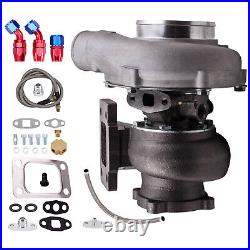 GT30 GT3037 UNIVERSAL turbo kit with oil Return Feed hoses fittings T3 Flange