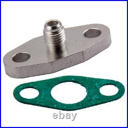GT35 GT3582 Universal Turbo T3 4-Bolt Flange. 7 A/R. 63 Oil Feed Inlet Line Kit