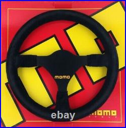 Genuine Momo Model Mod. 21 black suede 300mm steering wheel. Race, rally etc