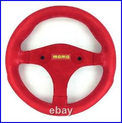 Genuine Momo Model Mod. 28 RED suede steering wheel 280mm. IVA Race etc. NOS. 18B