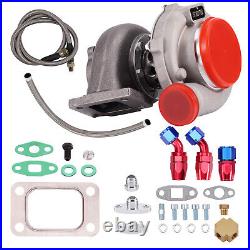 Gt30 gt3037 universal turbo with 1m 0.55m oil feed return hoses and fittings