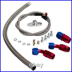 Gt30 gt3037 universal turbo with 1m 0.55m oil feed return hoses and fittings