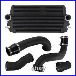 Intercooler with Charge Pipe Kit + Boost Pipe For BMW 535i 640i 740i N55 Black