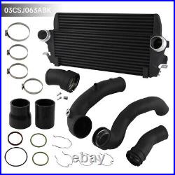 Intercooler with Charge Pipe Kit + Boost Pipe For BMW 535i 640i 740i N55 Black