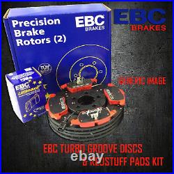NEW EBC 330mm FRONT TURBO GROOVE GD DISCS AND REDSTUFF PADS KIT PD12KF058