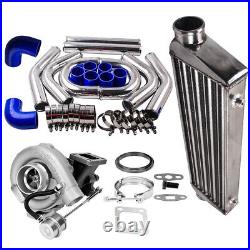 T04E T3 Turbo Turbocharger + 27 x 7 x 2.5 2.5 Intercooler 64mm Turbo Pipe Kits