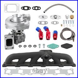 T04E Turbocharger +oil Feed Return Line+Manifold Kits for Nissan Patrol 4.2L