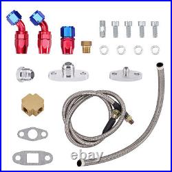 T3 T04e TO4E V-band Turbo 0.63 AR Oil Drain Return FEED hose Line Kit