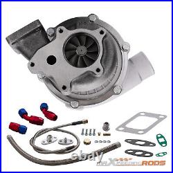 T3 / T4 T04e. 57 A/r Turb0charger Turbo +oil Feed And Return Line Kit For Bmw