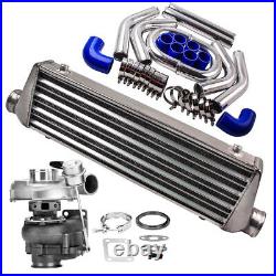 T3/T4 V-Band Turbo + 27x7x2.5 2.5 Intercooler Tube Piping Kit Universal