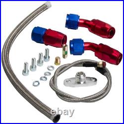 T3 TO4E T04E V-band 420hp Turbocharger 0.63 AR Oil inlet outlet Line Kit