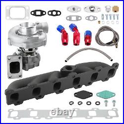 Turbo 400&HP Boost Stage Iii &oil Line+manifold Kits T04E 63 A/R Cast Iron new