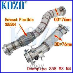 Turbo Catless Downpipe kit For BMW S58 M2 M3 M4 G80 G82 2021+ Exhaust