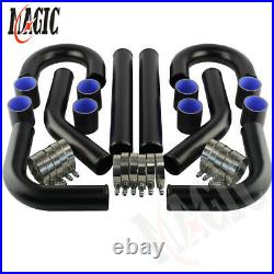 UNIVERSAL TURBO BOOST INTERCOOLER PIPE KIT 2.5" 63MM 8 PIECE PCS ALLOY PIPING BL 