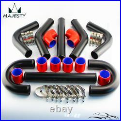 Universal 3 76mm 8Pcs Turbo Intercooler Pipe Piping T-Clamp Silicone Hose Kit