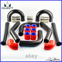 Universal 3 76mm 8Pcs Turbo Intercooler Pipe Piping T-Clamp Silicone Hose Kit