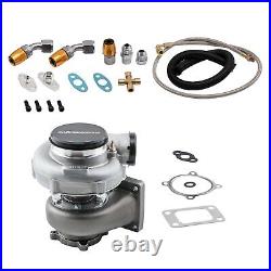 Universal Turbo T3 4 Bolts Flange 600+HP GT3582 GT35 Turbocharger+Oil Line kits